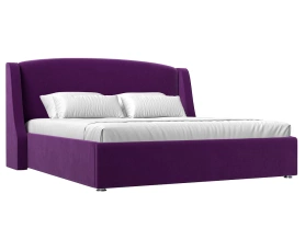 Кровать с подъемным механизмом и ящиком Лотос 160х200 микровельвет Фиолетовый