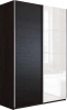 Шкаф-купе Прайм ДСП/стекло белое 120х57х230 венге