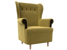Кресло Торин Микровельвет 78x74x104 желтый/коричневый