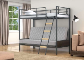 Двухъярусная кровать-диван Дакар 2 125х186 Серый/Венге