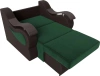 Кресло-кровать Меркурий Велюр/Экокожа 112х110х93 Зеленый/Коричневый