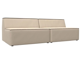 Модульный диван Монс 220х110х70 Экокожа бежевый/коричневый (без декор. подушек)