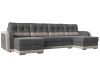 П-образный диван Марсель Корфу/Микровельвет 299х154х93 Серый/Коричневый (без декор. подушек)