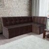 Кухонный диван со спальным местом Квадро 191х116х80 серый (без декор. подушек)