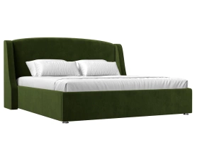 Кровать с подъемным механизмом и ящиком Лотос 160х200 микровельвет Зеленый