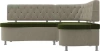 Кухонный диван угловой Вегас Велюр Серый 179х143х88 (без декор. подушек)