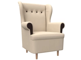 Кресло Торин Экокожа 78x74x104 бежевый/коричневый