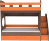 Кровать двухъярусная Юниор-1 Бодега/Оранжевый 80х190