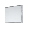 Шкаф-зеркало Айрон 90х15х70 Арт/Серый