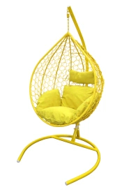Кресло подвесное Тропика 87х128х65 желтый/подушка желтая
