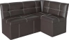 Кухонный диван угловой Квадро 155х110х82 коричневый (без декор. подушек)