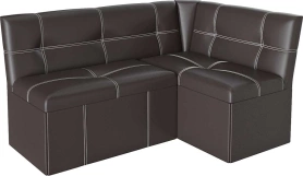 Кухонный диван угловой Квадро 155х110х82 коричневый (без декор. подушек)