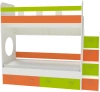 Кровать двухъярусная Юниор-1 Белый/Лайм/Оранжевый 80х190