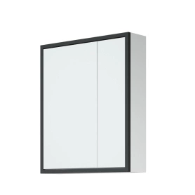 Шкаф-зеркало Айрон 70х15х70 Белый/Черный