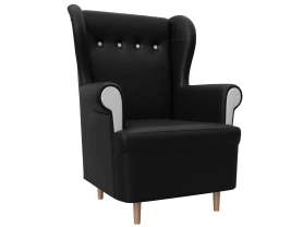 Кресло Торин Экокожа 78x74x104 черный/белый