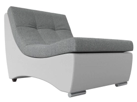 Модуль-кресло для дивана Монреаль Рогожка/Экокожа 77х106х84 Серый/Белый (без декор. подушек)
