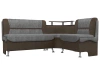 Кухонный диван с правым углом Сидней Рогожка 172х135х89 Серый/Коричневый (без декор. подушек)