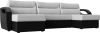 П-образный диван Форсайт Экокожа 293х151х92 Белый/Черный (без декор. подушек)