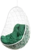 Кресло подвесное без стойки BiGarden "Easy", белое зелёная подушка