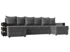П-образный диван Венеция Рогожка 300х150х85 Серый