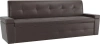 Кухонный диван с правым углом Деметра Экокожа 200х120х82 Белый (без декор. подушек)