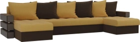 П-образный диван Венеция Микровельвет 300х150х85 Желтый/Коричневый