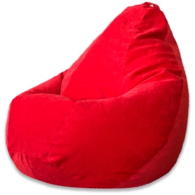 Кресло Мешок Груша Красный Микровельвет 70х70х110