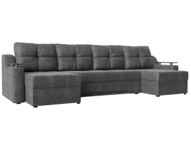 П-образный диван Сенатор Рогожка 300х150х85 Серый (без декор. подушек)