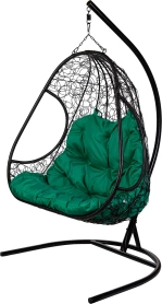 Кресло подвесное со стойкой BiGarden "Primavera", черное зелёная подушка