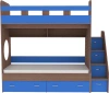 Кровать двухъярусная Юниор-1 Бодега/Голубой 80х190
