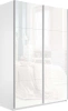 Шкаф-купе Прайм стекло белое/стекло белое 160х57х230 бетон