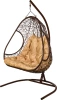 Кресло подвесное со стойкой BiGarden "Primavera", коричневое бежевая подушка