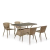 Комплект мебели из иск. ротанга T198D/Y137C-W56 (4+1) Светло-коричневый