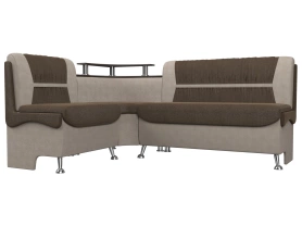 Кухонный диван с левым углом Сидней Рогожка 172х135х89 Коричневый/Бежевый (без декор. подушек)