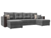 П-образный диван Валенсия Рогожка 299х155х93 Серый