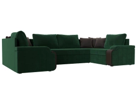 П-образный диван Николь Велюр 332х195х95 Зеленый