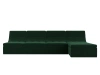 Угловой модульный диван Холидей Велюр 280х167х94 Зеленый (без декор. подушек)