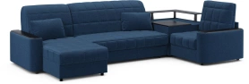 Диван-кровать угловой со столиком MOON FAMILY 018 правый с пружинным блоком Синий 315х183х90