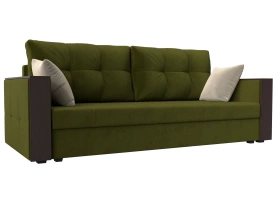 Прямой диван Валенсия Лайт 225х85х79 зеленый/бежевый