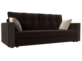 Прямой диван Валенсия Лайт 225х85х79 коричневый/бежевый