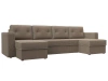 П-образный диван Принстон Велюр 314х151х90 Черный/Серый (без декор. подушек)