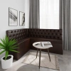 Кухонный диван угловой Венеция лофт 158х118х82 коричневый (без декор. подушек)