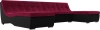 П-образный модульный диван Монреаль Long Микровельвет/Экокожа 382х172х78 Черный/Белый (без декор. подушек)