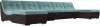 П-образный модульный диван Монреаль Long Велюр/Экокожа 383х171х84 Черный (без декор. подушек)