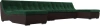 П-образный модульный диван Монреаль Long Велюр/Экокожа 383х171х84 Зеленый/Коричневый (без декор. подушек)