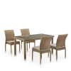 Комплект плетеной мебели T256B/Y380B-W65 (4+1) Светло-коричневый